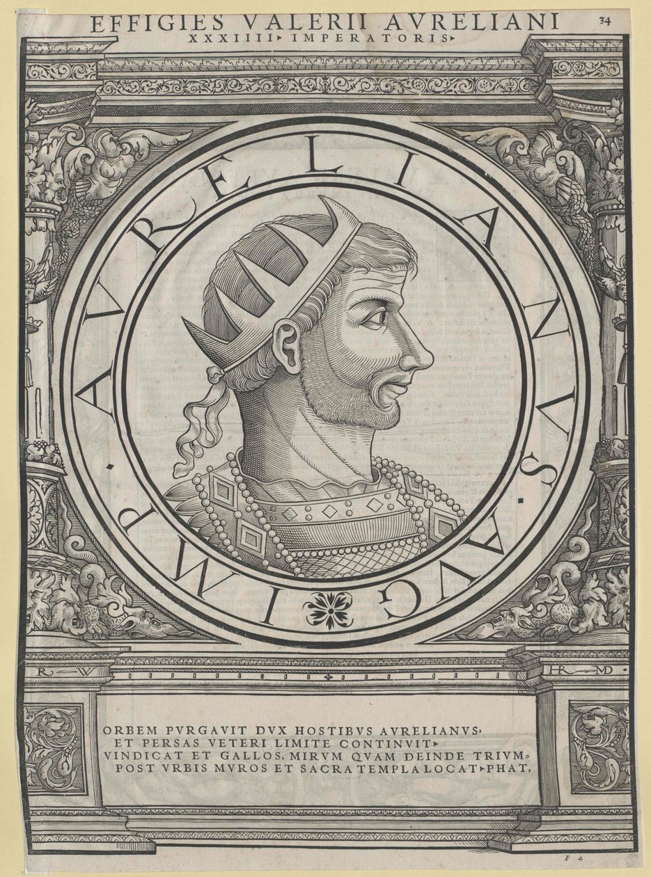 Cesarz rzymski Aurelianus (druk) autorstwa Rudolph Wyssenbach
