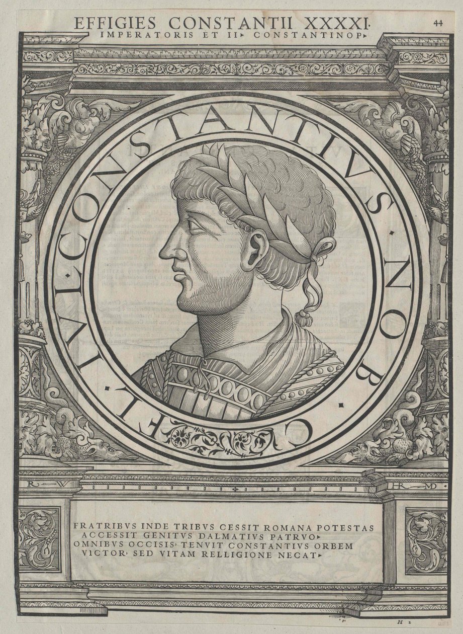 Cesarz rzymski Konstancjusz II (druk) autorstwa Rudolph Wyssenbach