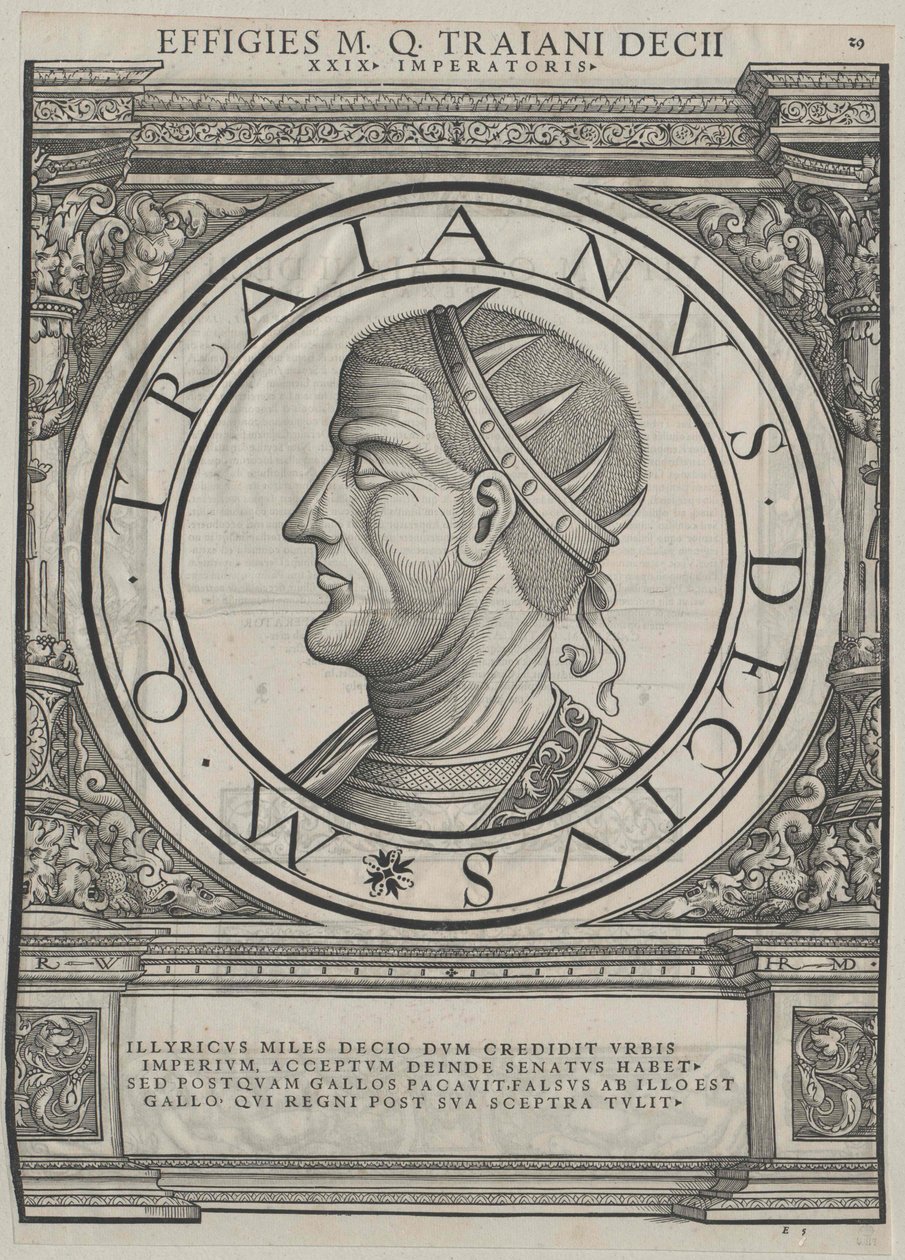 Cesarz rzymski Decjusz (druk) autorstwa Rudolph Wyssenbach