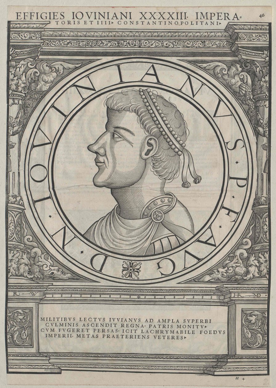 Cesarz rzymski Flawiusz Jowianus (druk) autorstwa Rudolph Wyssenbach