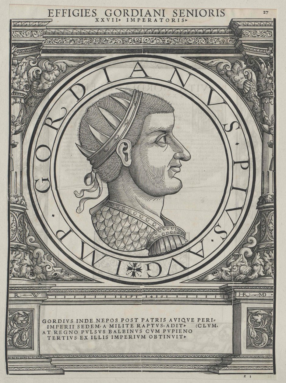 Cesarz rzymski Gordian I (druk) autorstwa Rudolph Wyssenbach