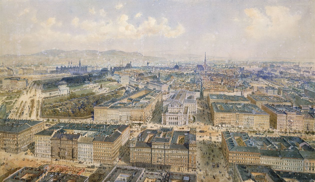 Panorama Wiednia, 1871 autorstwa Rudolf von Alt