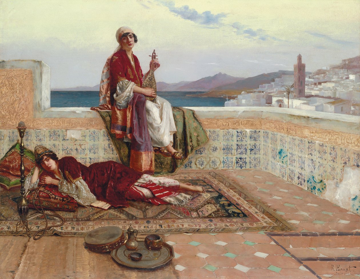 Na tarasie, Tanger autorstwa Rudolphe Ernst