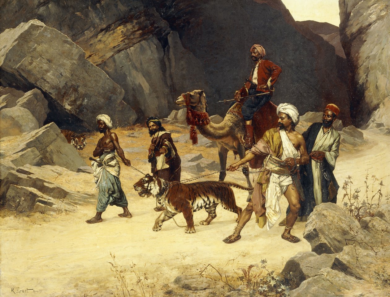 Polowanie na Tygrysa, 1896 autorstwa Rudolphe Ernst