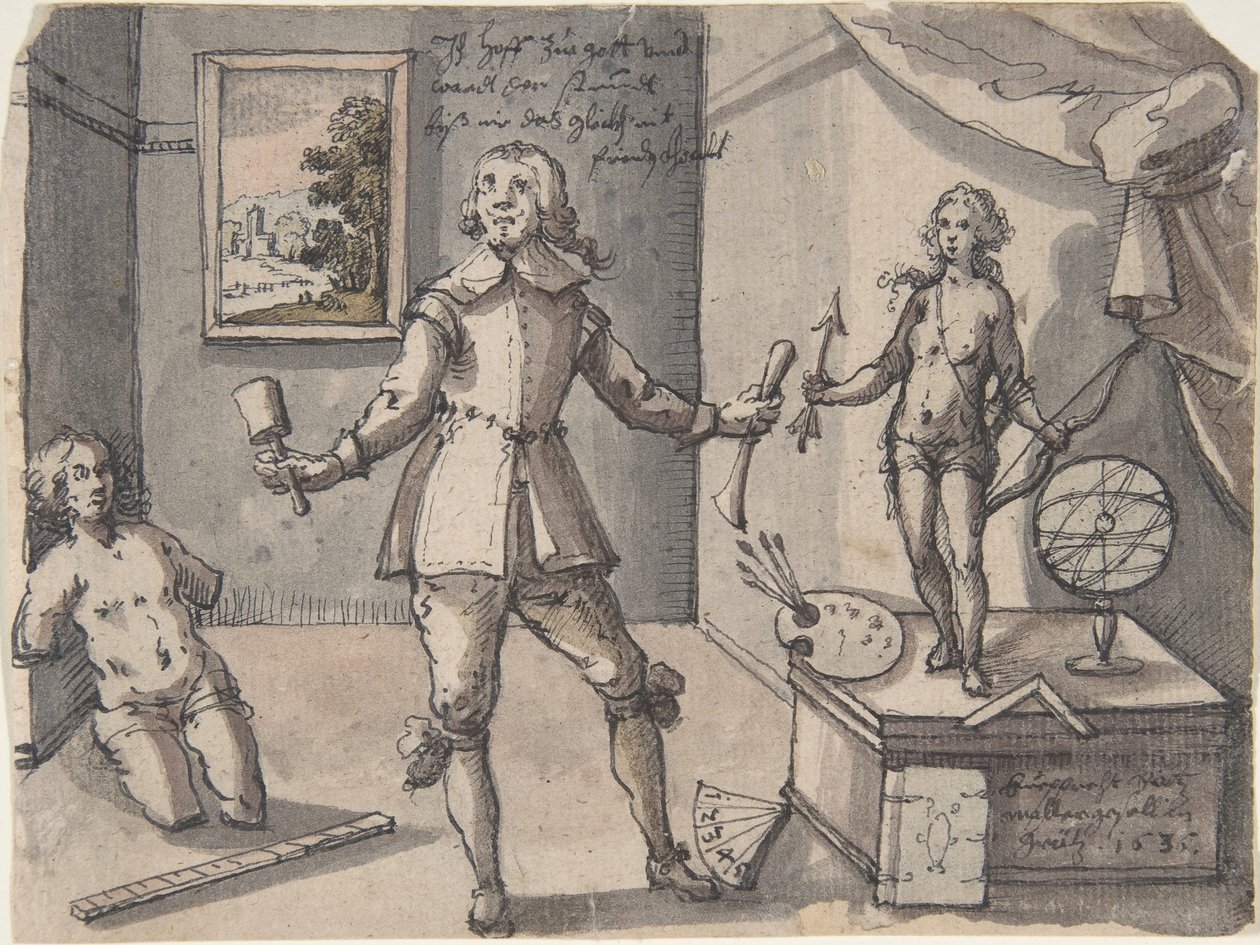 Artysta w swojej pracowni, 1636. autorstwa Ruprecht Bartz