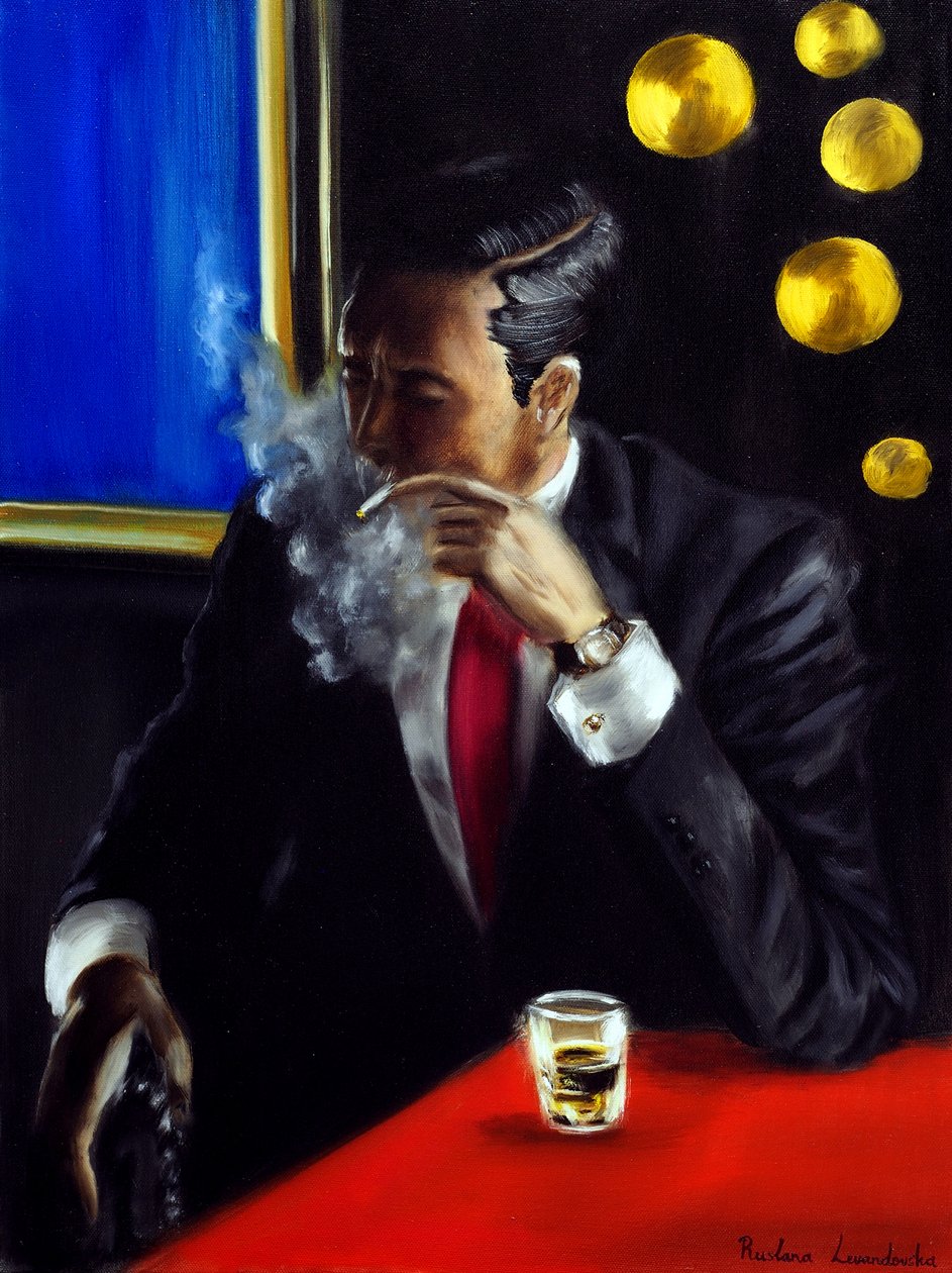 Noir Reflection, 2024 (olej na płótnie) autorstwa Ruslana Levandovska