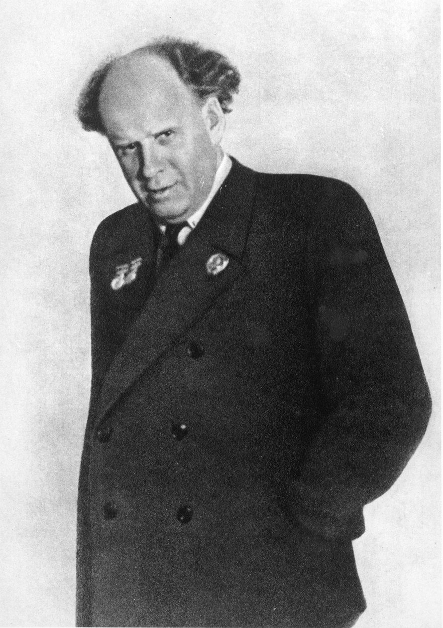 Sergei Eisenstein (1898-1948) ok. 1943, z Serge Eisenstein, Reflexions dun Cineaste, wyd. w Moskwie, 1958 autorstwa Russian Photographer