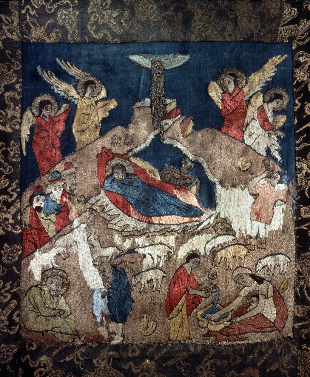 Fragment szopki z całunu, XV w. autorstwa Russian Master