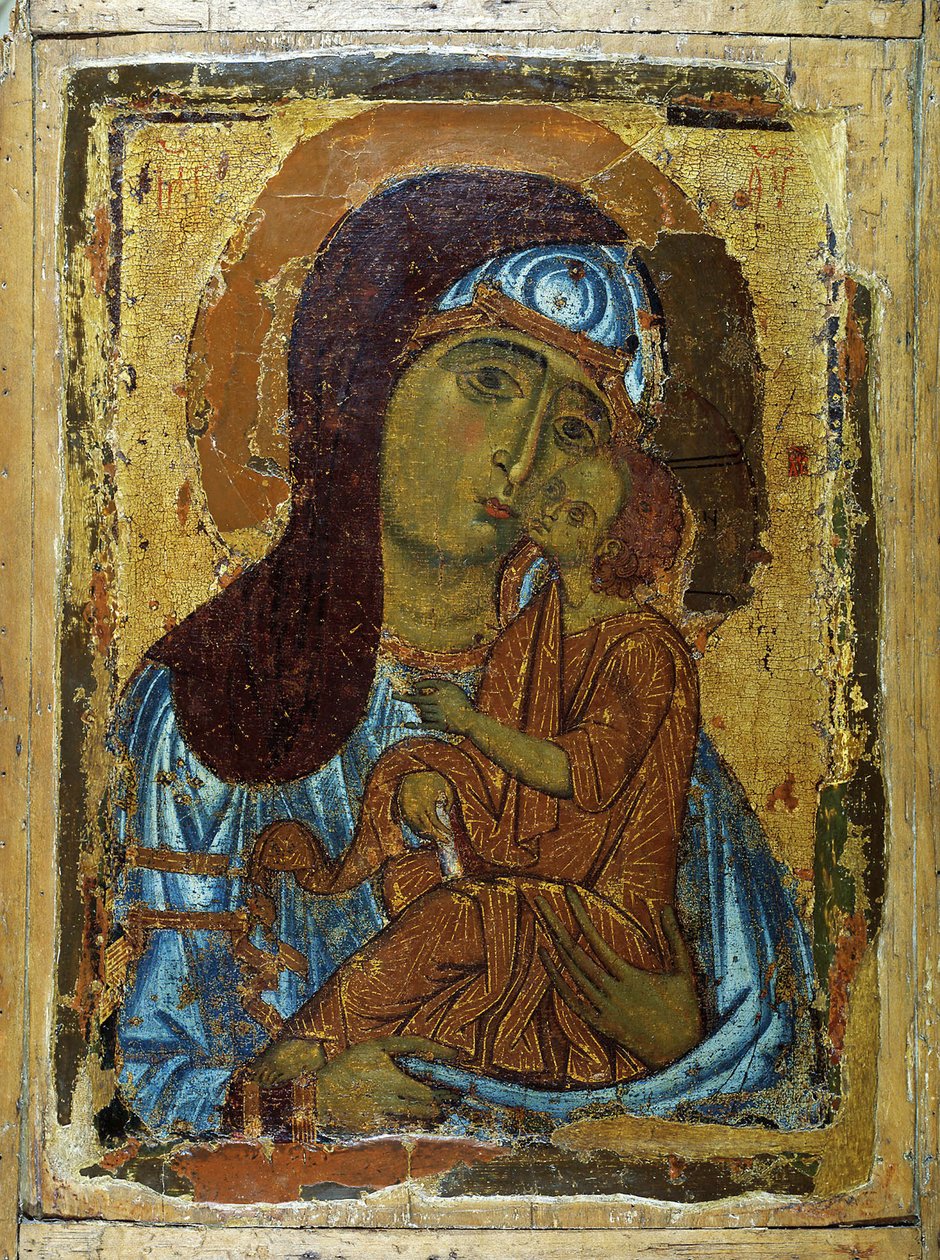 Dziewica Eleusa, początek XIII wieku. autorstwa Russian icon.