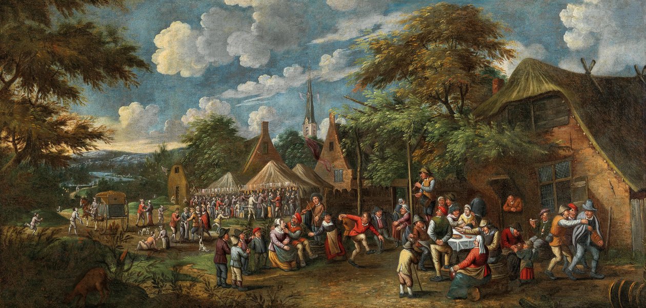 Jarmark wiejski, um 1700. autorstwa Rutger Verburgh