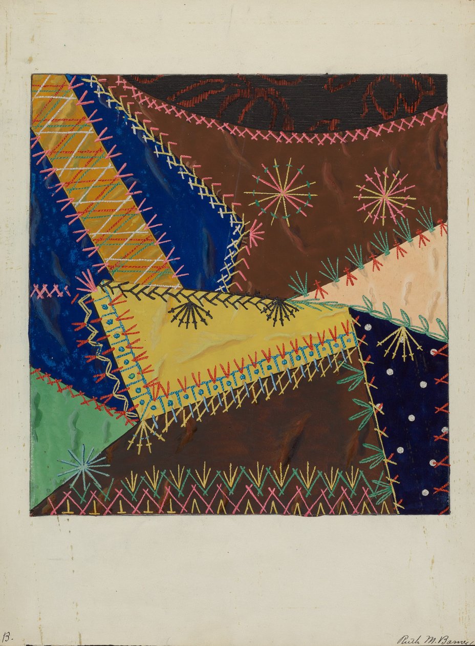 Szalona kołdra, ok. 1940. autorstwa Ruth M Barnes
