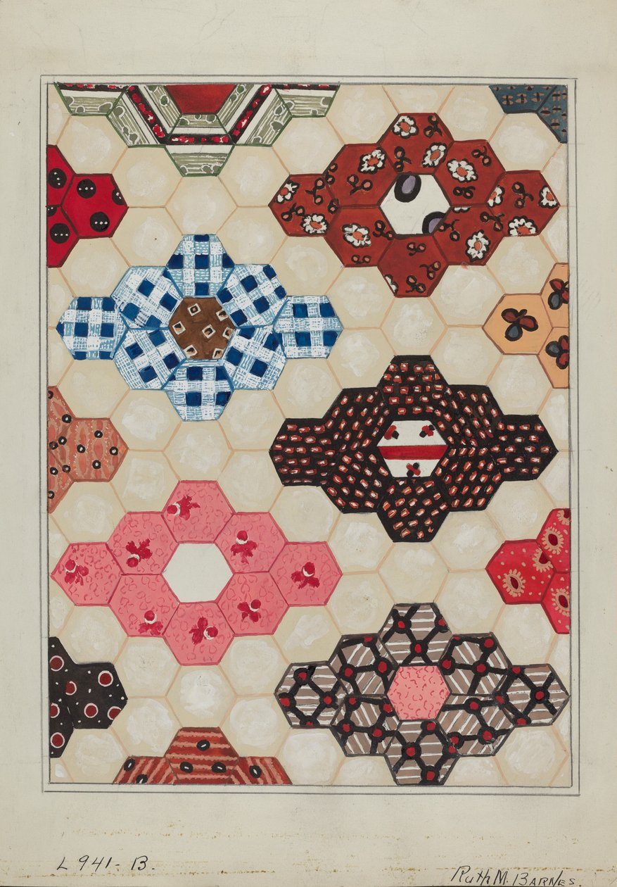 Kołdra 1 sekcja, c. 1936. autorstwa Ruth M Barnes