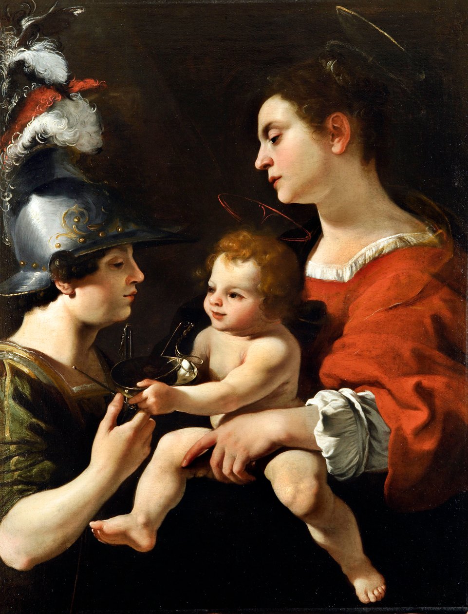 Madonna z Dzieciątkiem i św. Michałem Archaniołem autorstwa Rutilio di Lorenzo Manetti