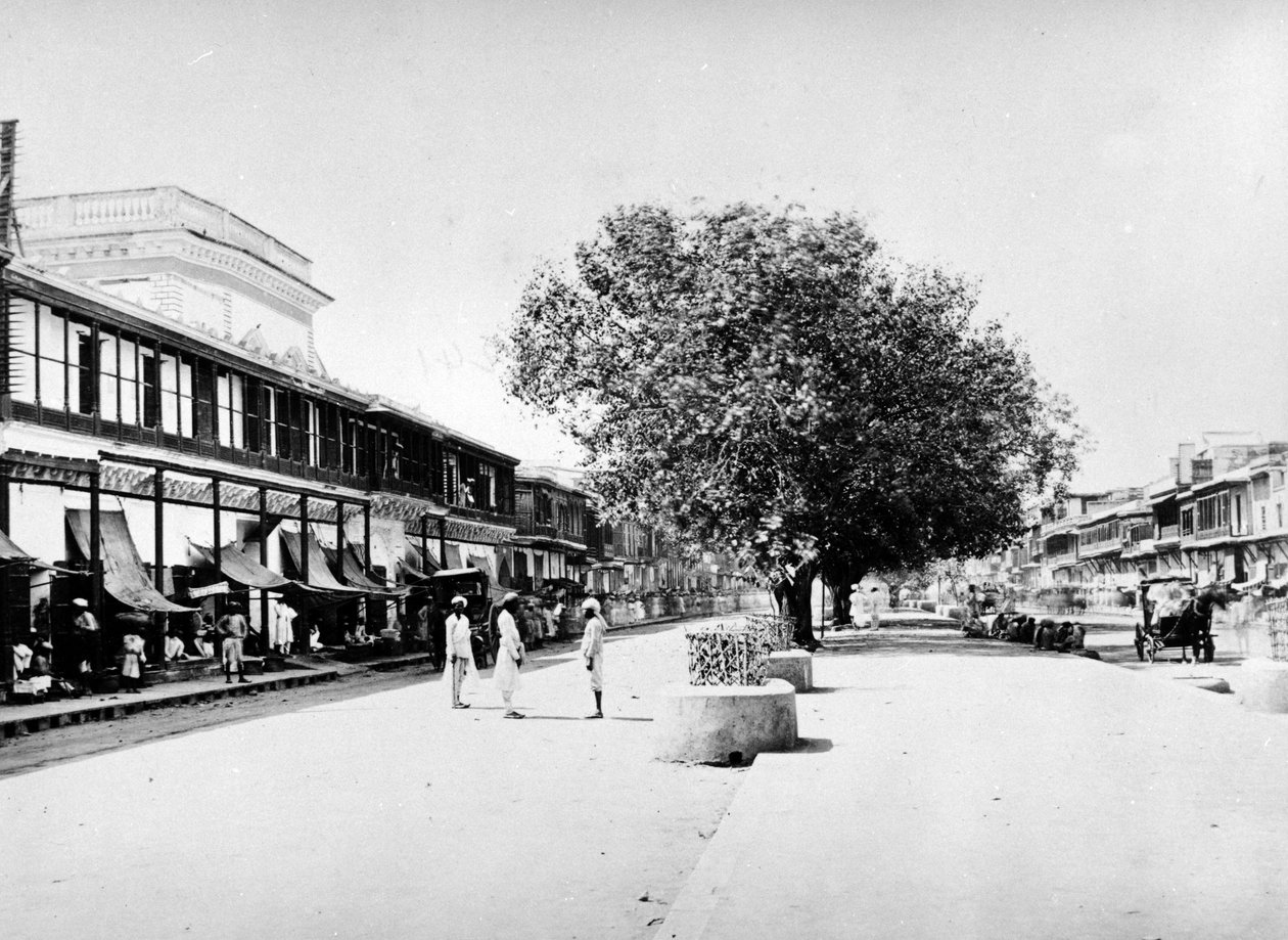 Chandni Chowk, Delhi, ok. 1863-7 autorstwa S. and Shepherd, C. Bourne