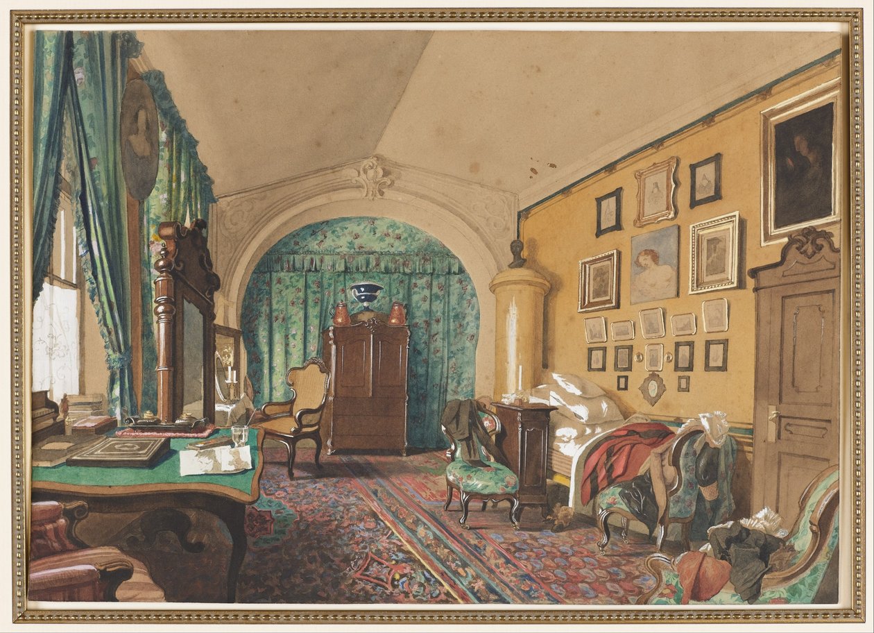 Wnętrze salonu dla mężczyzn autorstwa S. Tolstoi