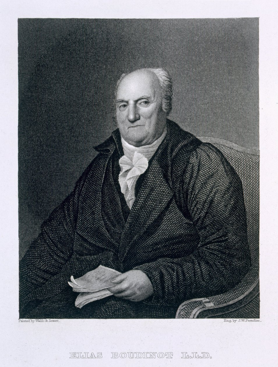 Elias Boudinot, grawerowane przez Johna Wesleya Raj (1809-62) autorstwa S.L. and Jewitt, T.O.S. Waldo