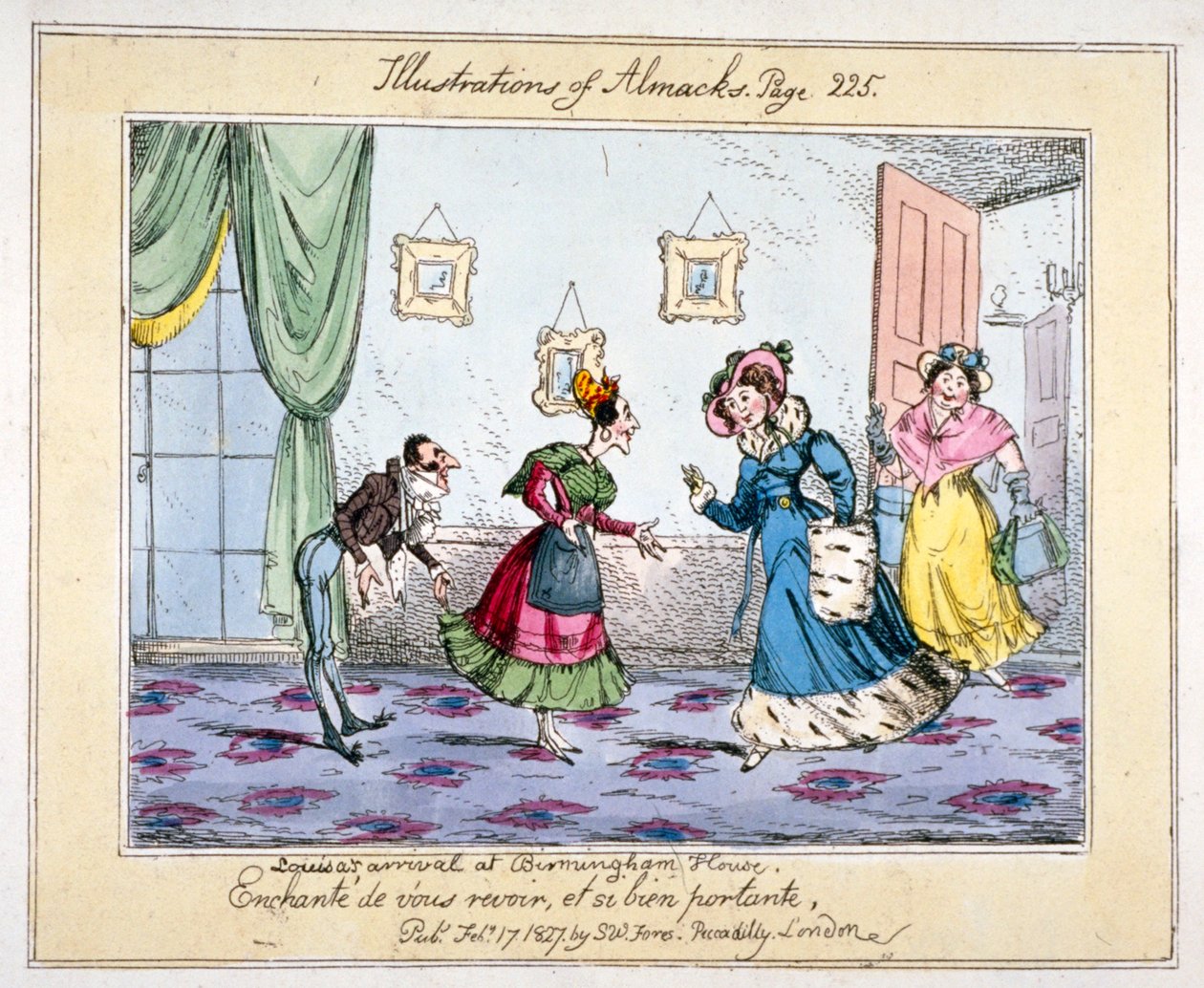„Przybycie Louisy do Birmingham House”, 1827 autorstwa SW Fores
