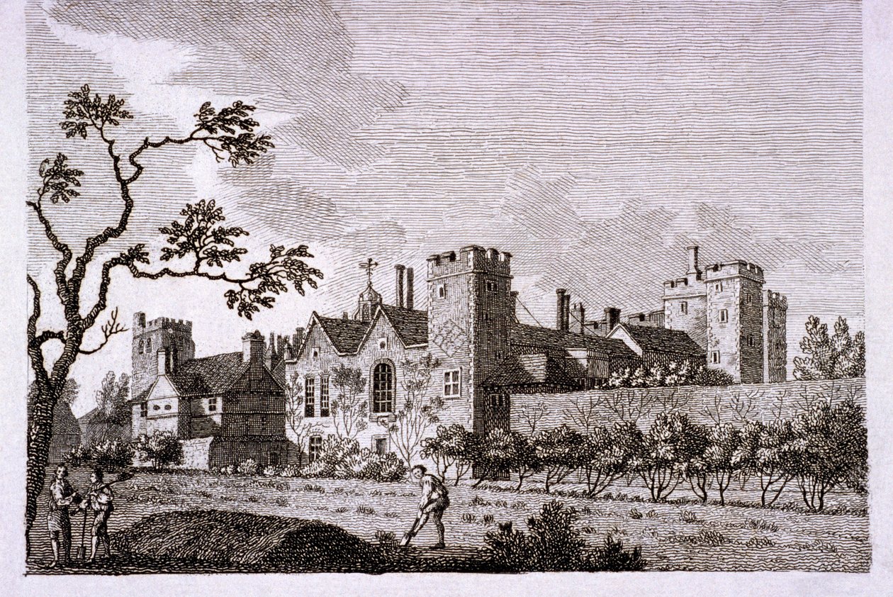 Ogród w Lambeth Palace, Londyn, 1786. autorstwa S Sparrow