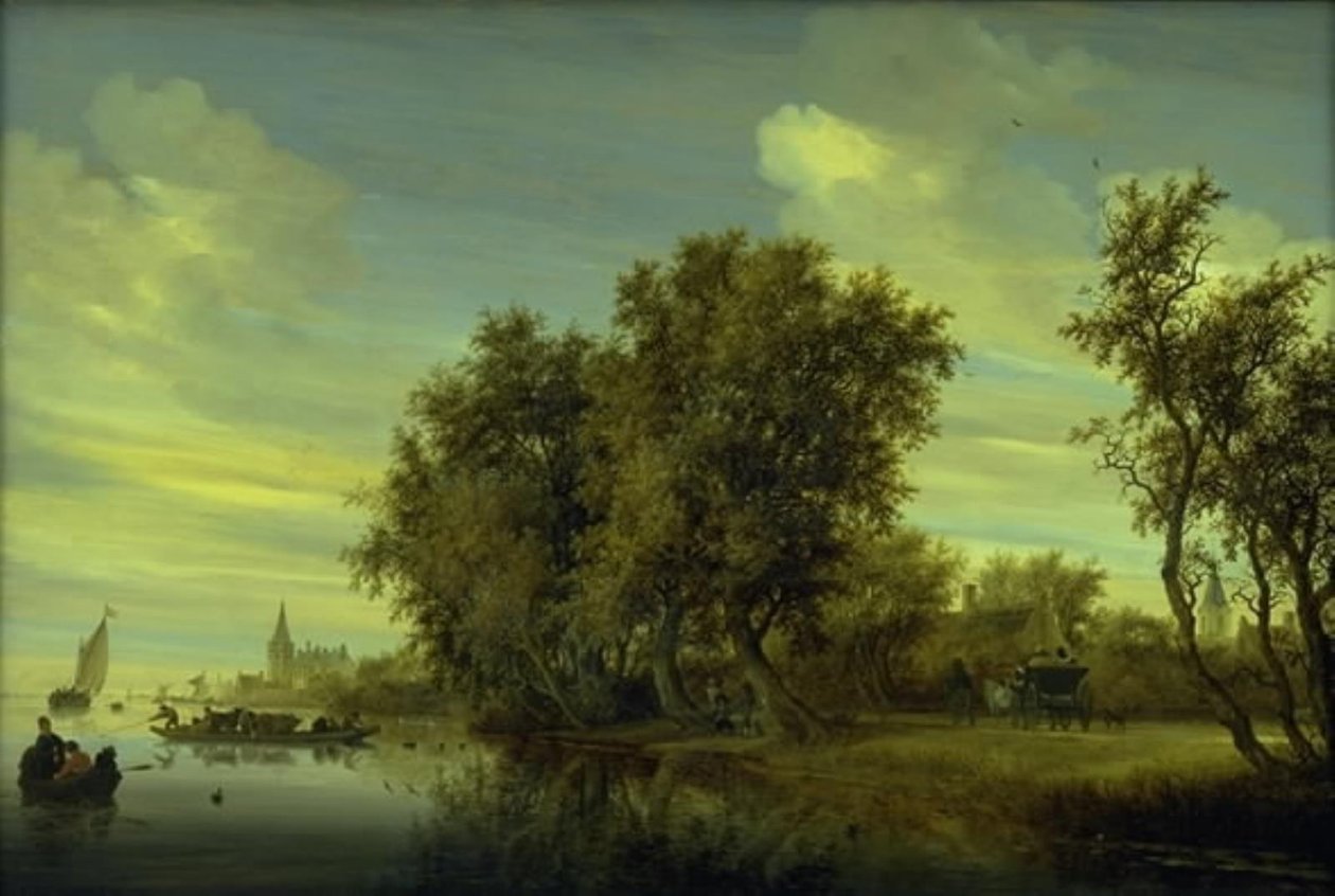 Droga wzdłuż rzeki autorstwa Salomon van Ruysdael