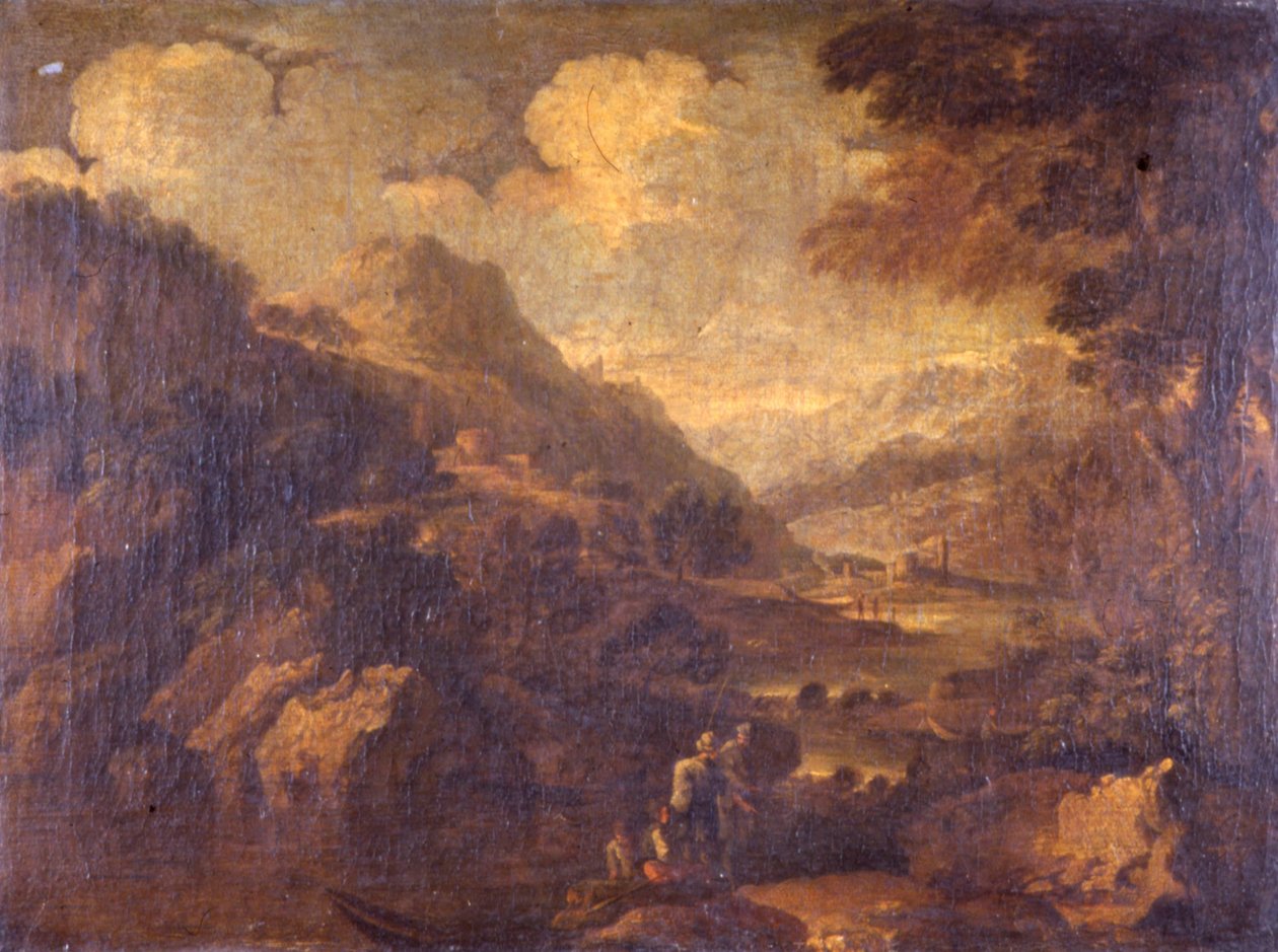 Górzysty krajobraz autorstwa Salvator Rosa