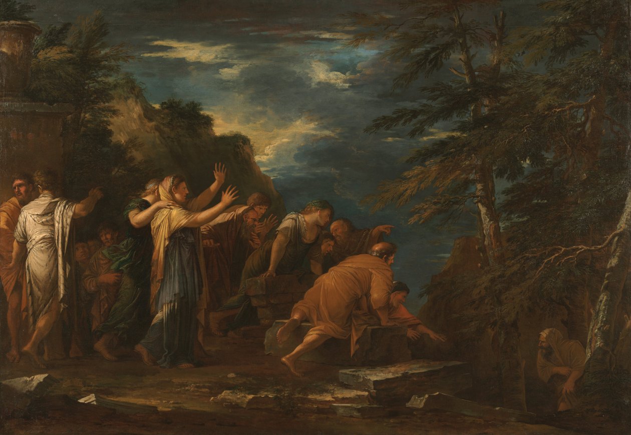 Pitagoras wyłaniający się z zaświatów autorstwa Salvator Rosa