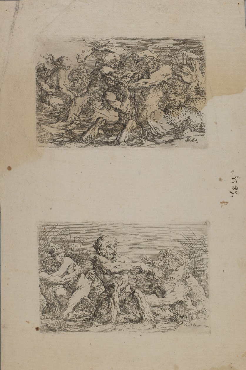 (Seria figurek) Walka bogów rzeki autorstwa Salvator Rosa