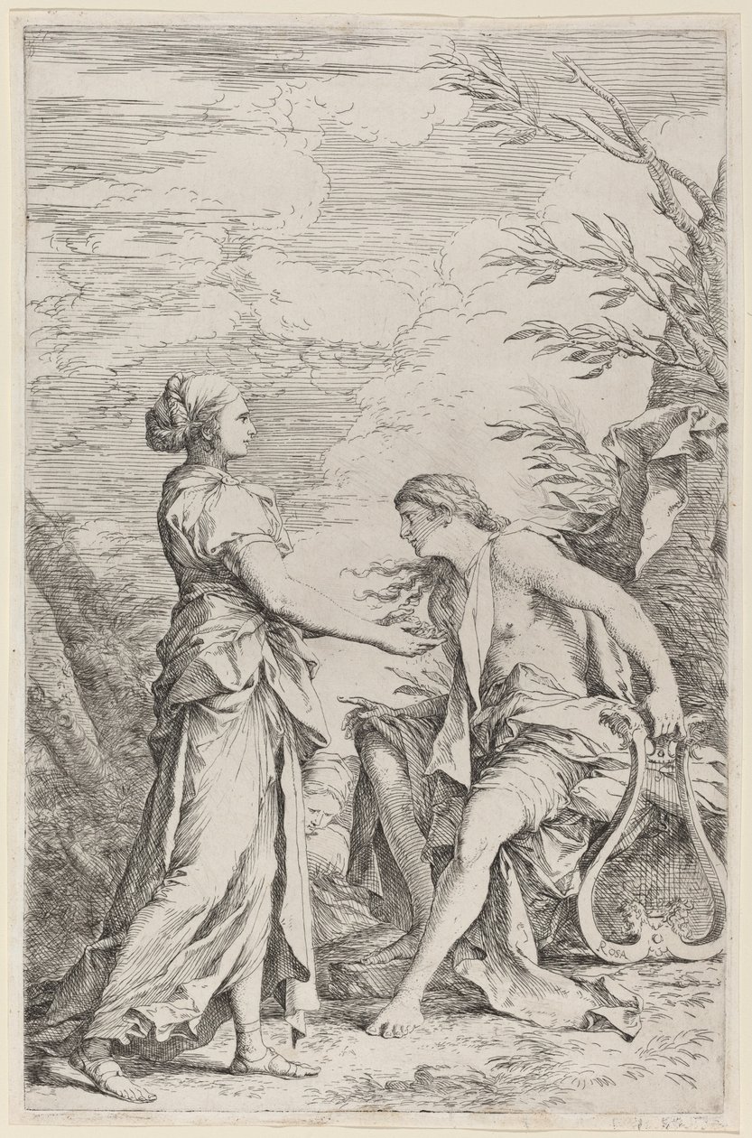 Apollo i Sybilla Kumejska autorstwa Salvator Rosa