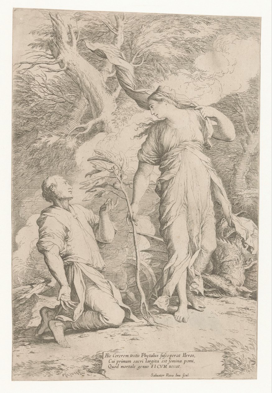 Ceres i Phytalus autorstwa Salvator Rosa