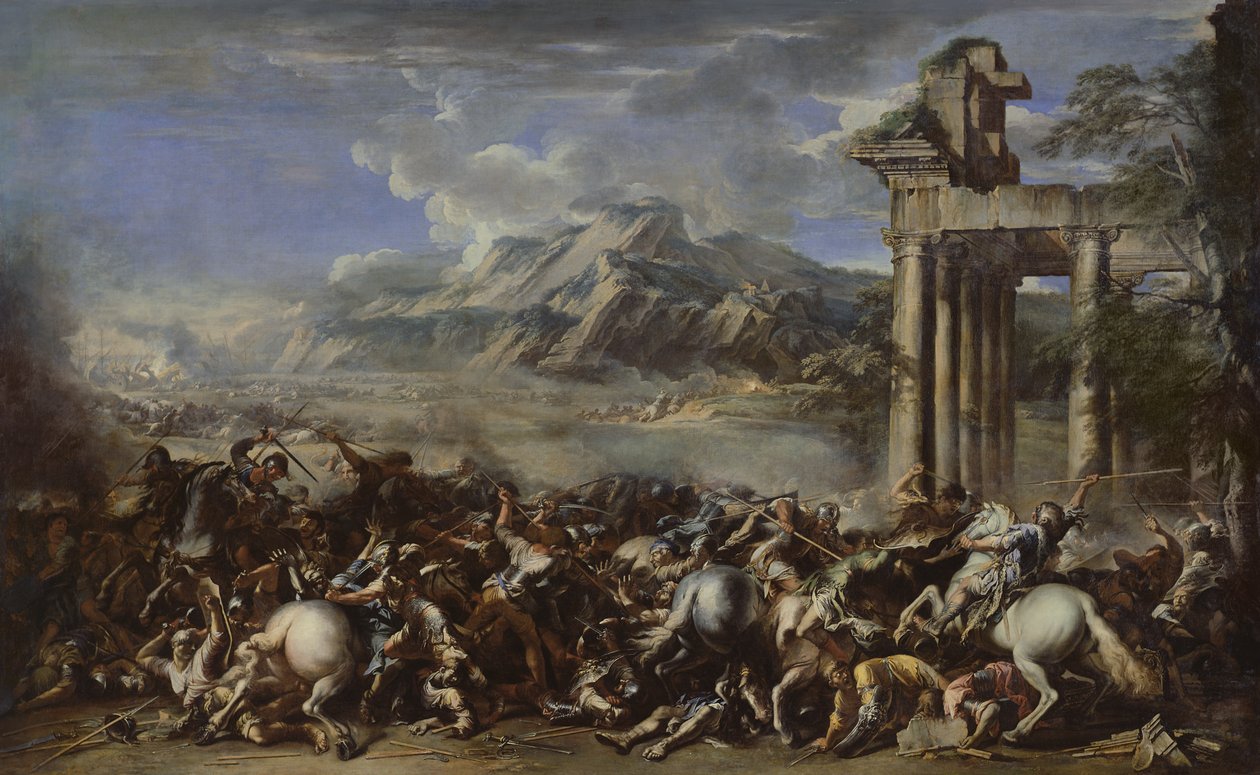 Bohaterska bitwa, 1652 autorstwa Salvator Rosa