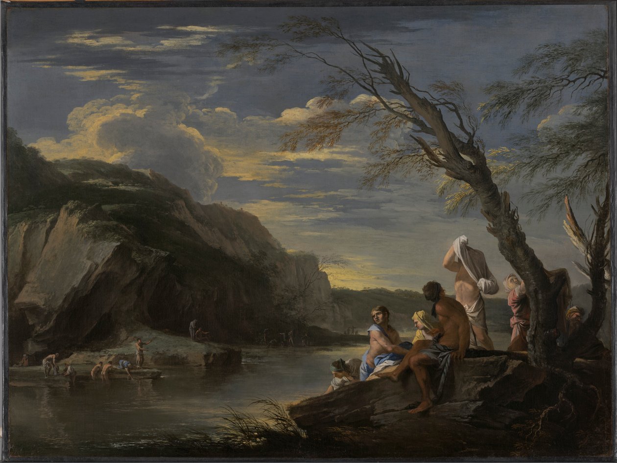 Krajobraz z kąpiących się autorstwa Salvator Rosa