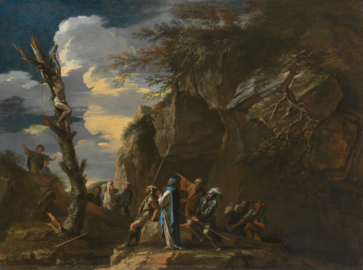Ukrzyżowanie Polikratesa, ok. 1930 r. 1664. autorstwa Salvator Rosa