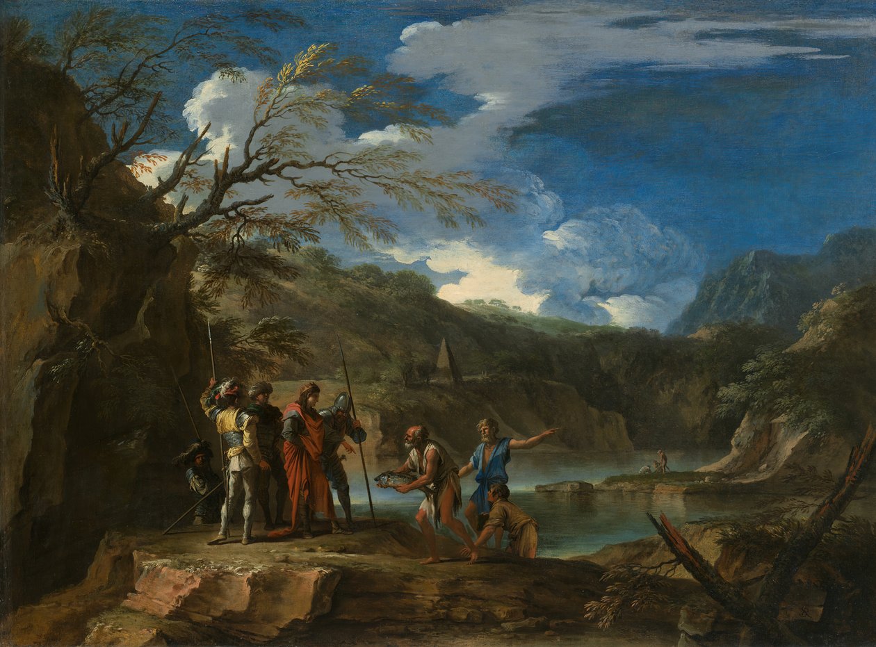 Polikrates i Rybak, ok. 1930 r. 1664. autorstwa Salvator Rosa