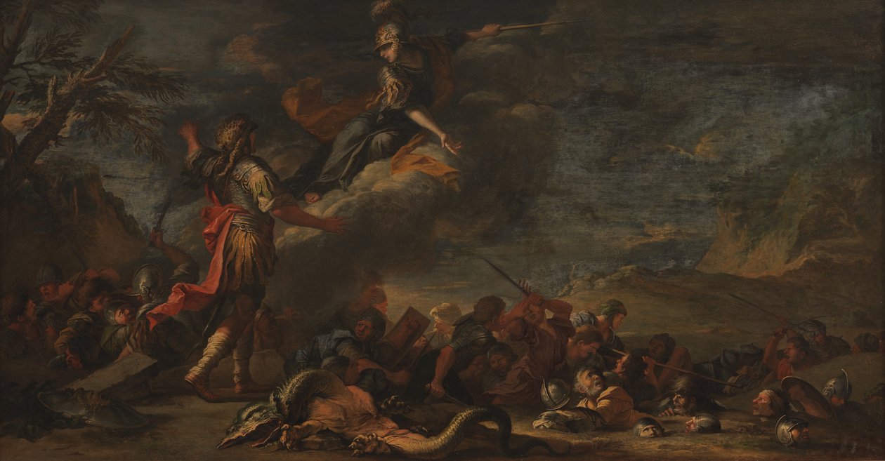 Założenie Teb autorstwa Salvator Rosa