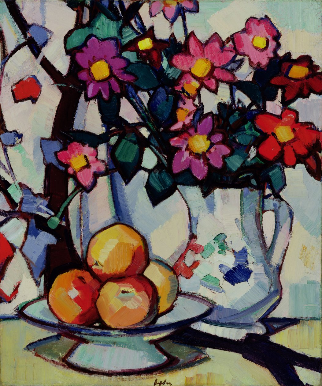 Martwa natura z dalii i owoców, ok. 1910-12 autorstwa Samuel John Peploe
