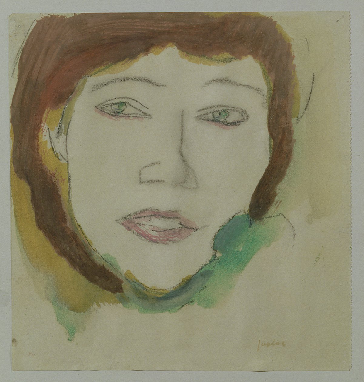 The Artist Wife, Margaret, c.1906 (ołówek i olej na papierze) autorstwa Samuel John Peploe