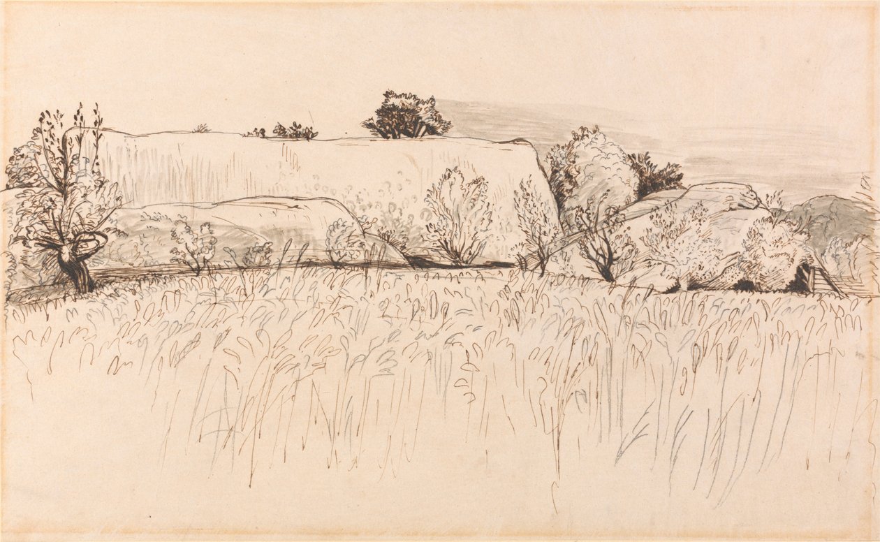 Pola kukurydzy z Barn, Shoreham autorstwa Samuel Palmer