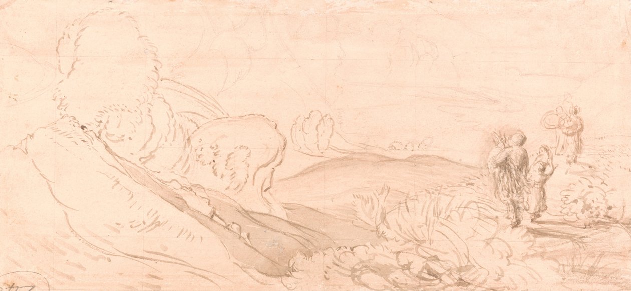 Szkic krajobrazu autorstwa Samuel Palmer