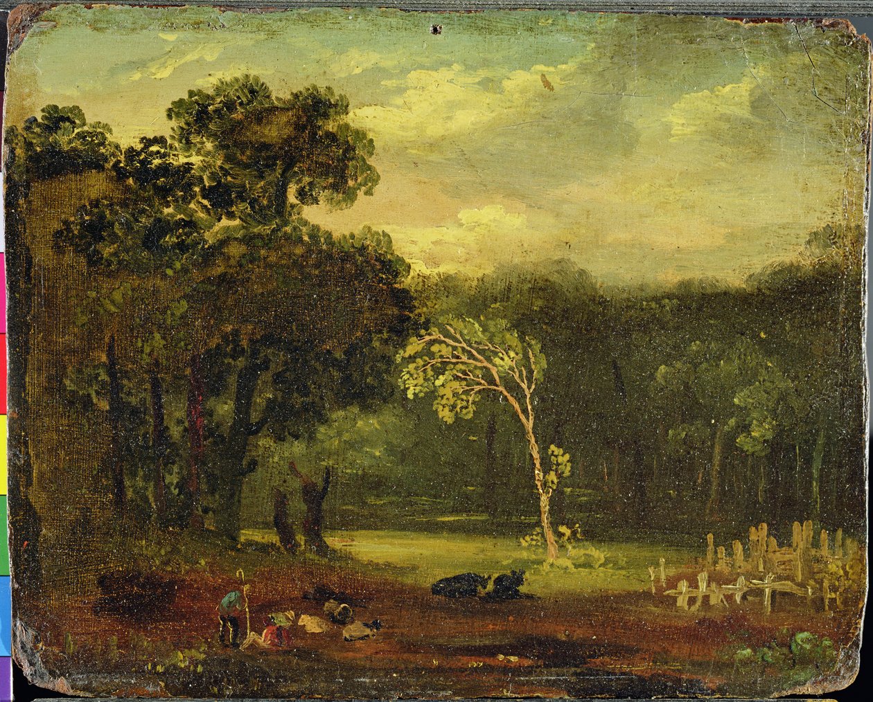 Szkic z natury w Parku Sion, 1819 (olej na karcie) autorstwa Samuel Palmer