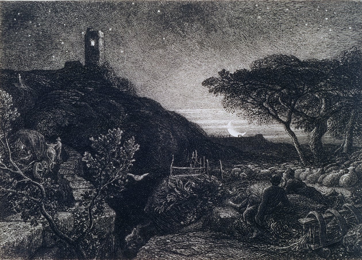 Samotna Wieża, 1879 autorstwa Samuel Palmer