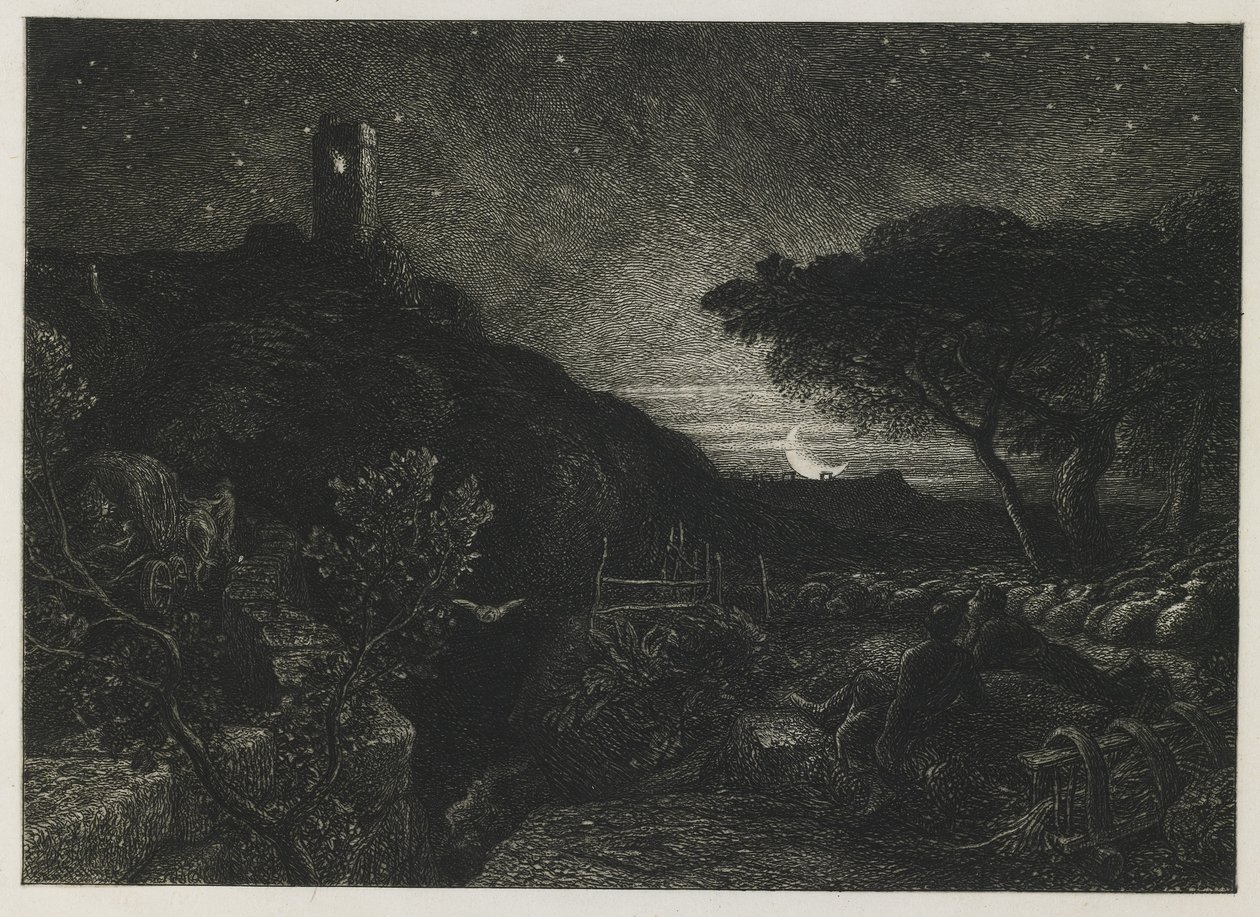 Samotna wieża, 1879 autorstwa Samuel Palmer