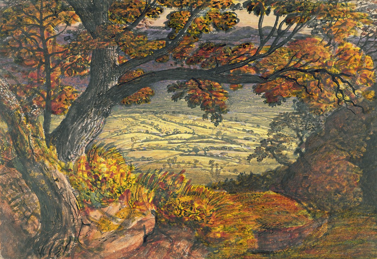 Weald of Kent, ok. 1827-28 (wc i gwasz na papierze) autorstwa Samuel Palmer