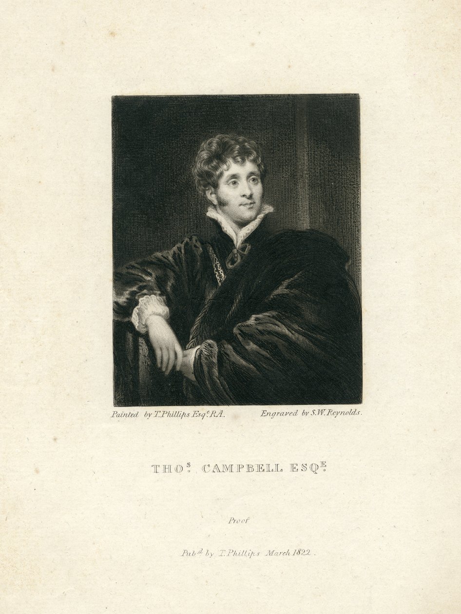 Thomas Campbell, 1818 (mezzotinta) autorstwa Samuel William I Reynolds
