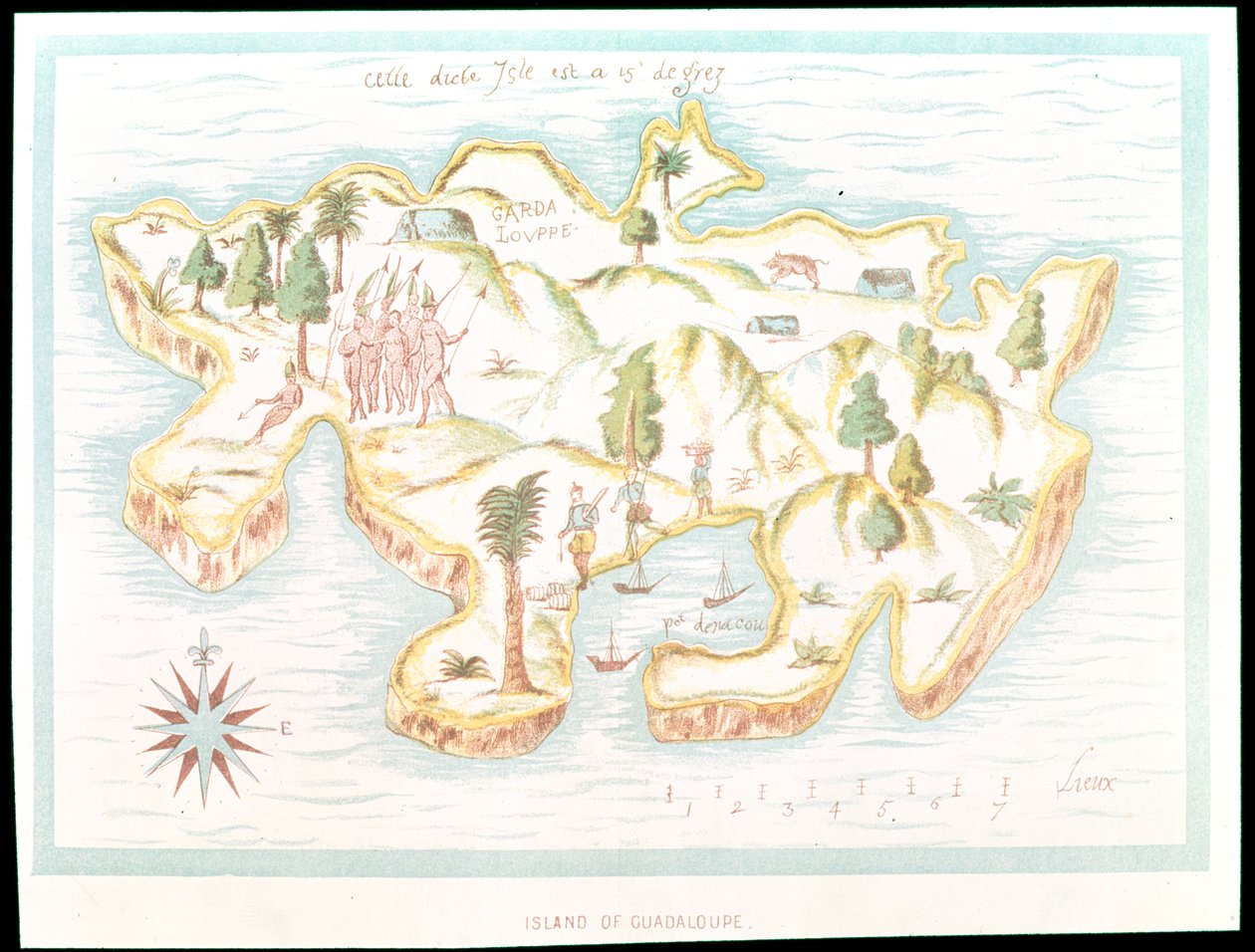 Mapa wyspy Martyniki, 1599 autorstwa Samuel de Champlain