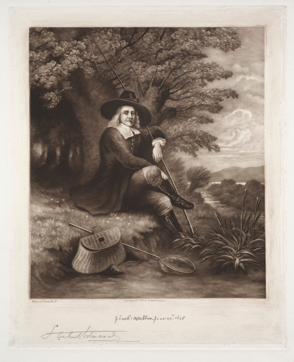 Izaak Walton, 1898. autorstwa Samuel Arlent Edwards