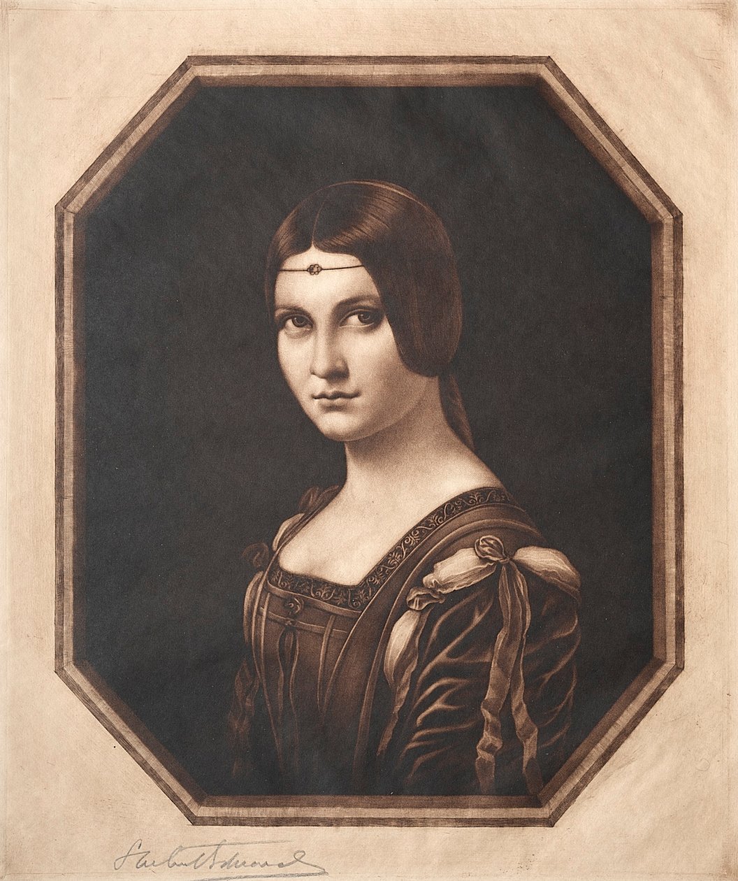 La Belle Ferronniere, XIX-XX w. autorstwa Samuel Arlent Edwards