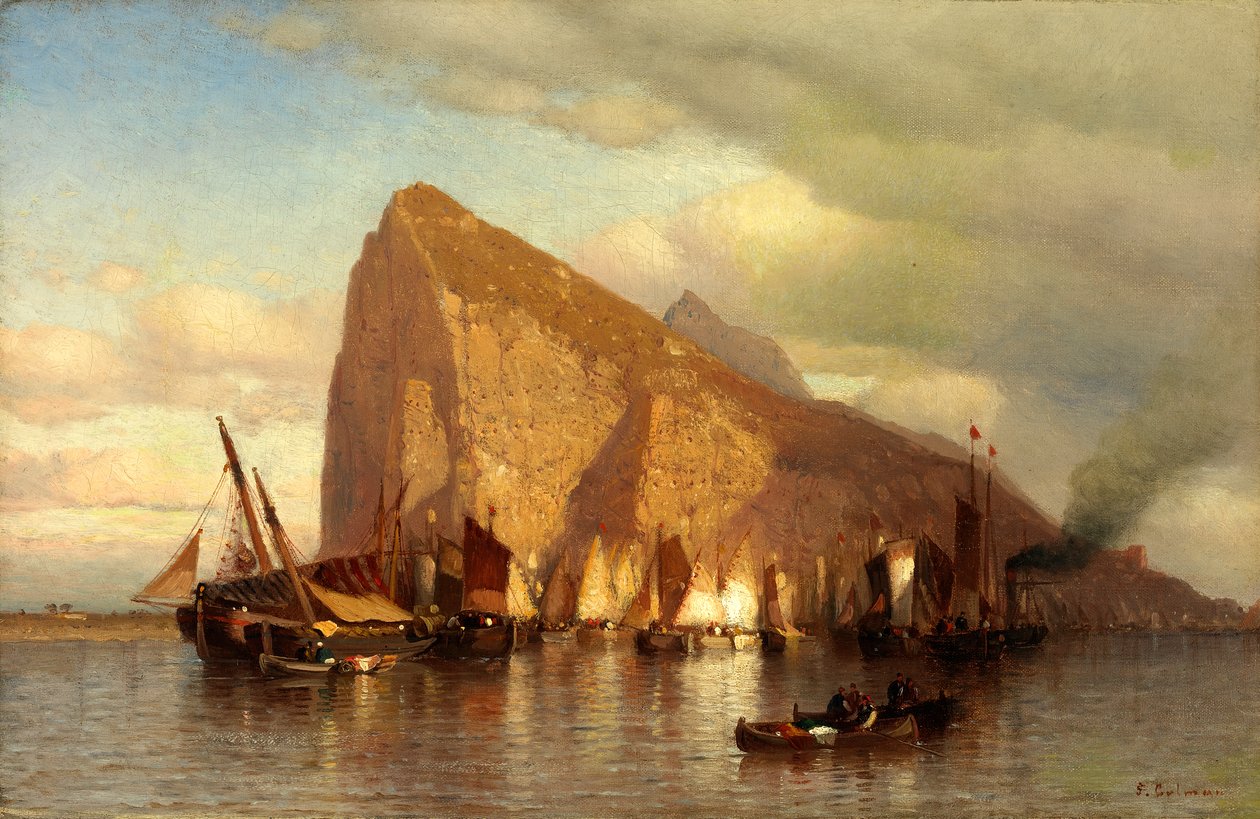 Usuwanie burzy na Gibraltarze, ok. godz. 1860. autorstwa Samuel Colman