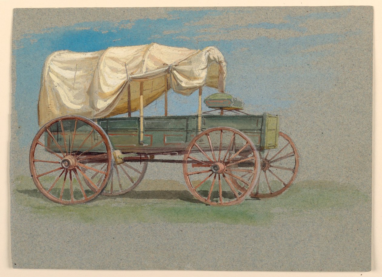 Rysunek przedstawiający kryty wóz, 1870-80 autorstwa Samuel Colman