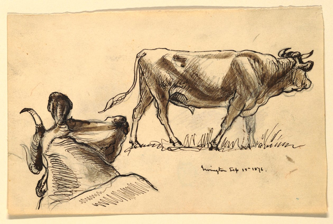 Szkice bydła, Irvington autorstwa Samuel Colman