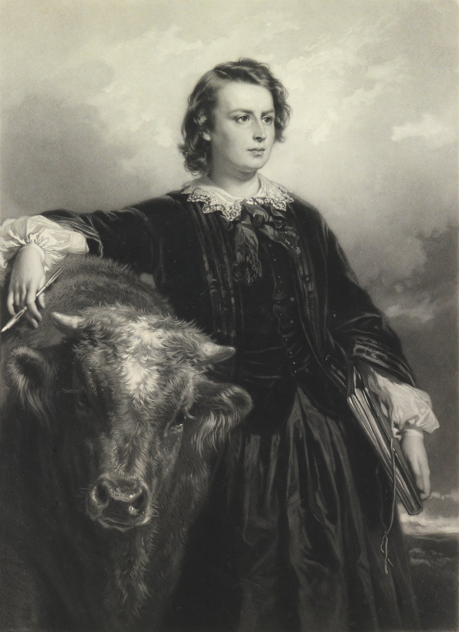 Rosa Bonheur w wieku trzydziestu czterech lat (mezzotinta) autorstwa Samuel Cousins