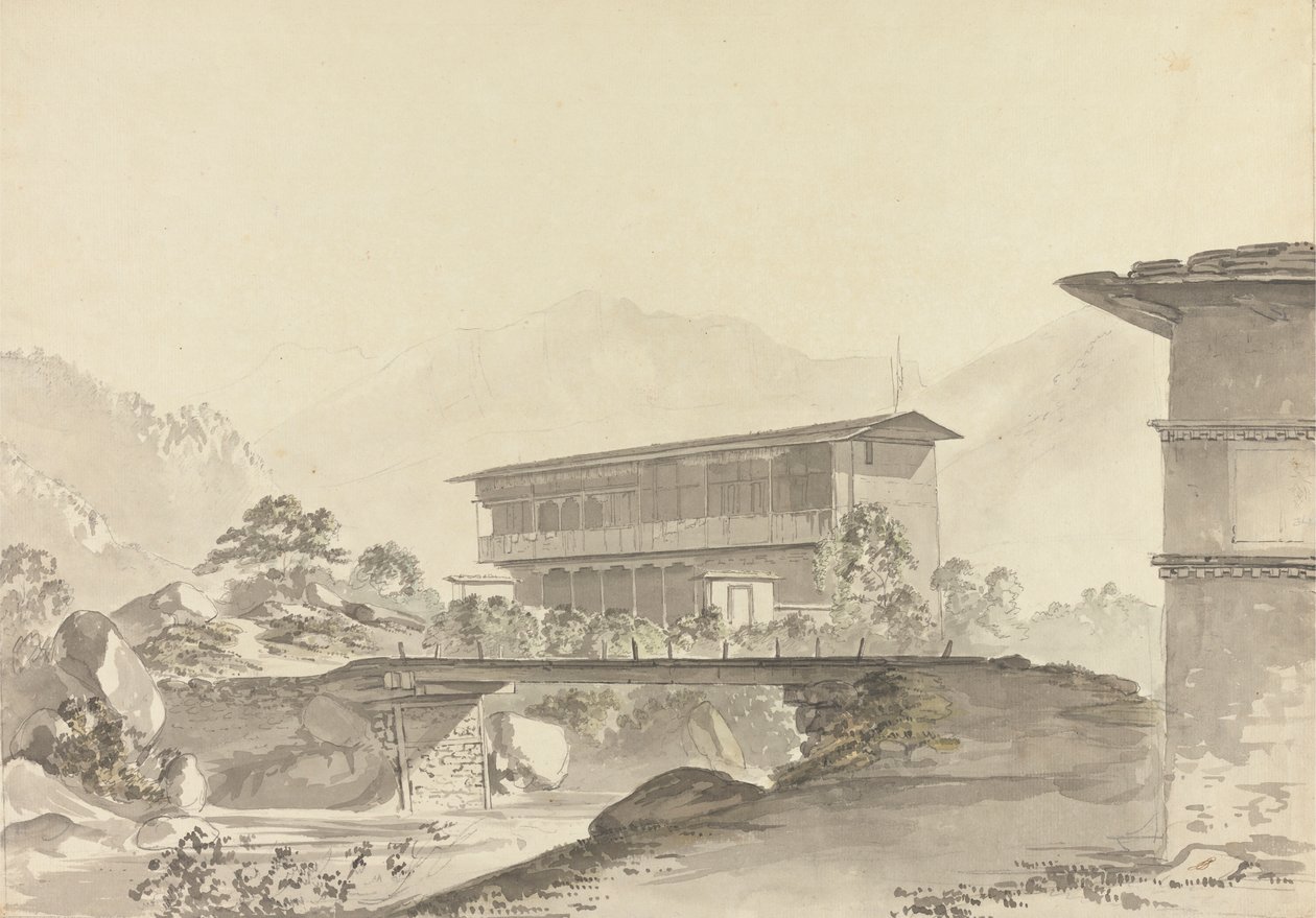 W pobliżu Tassisudon [Tashicho Dzong] autorstwa Samuel Davis